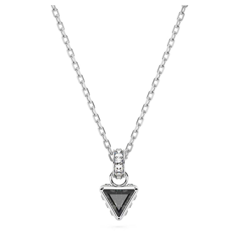 Swarovski Stilla Pendant, Triangle Cut, Grey, Rhodium Plated
