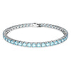 Swarovski Matrix Tennis bracelet, Round cut, Blue, Rhodium plated