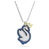 Swarovski Pop Swan pendant, Swan, Blue, Rhodium plated