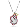 Swarovski Pop Swan pendant, Swan, Pink, Rhodium plated