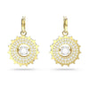 Swarovski Rota drop earrings, Mixed round cuts, White, Gold-tone plated