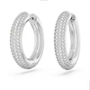 Swarovski Dextera hoop earrings, Pave, White, Rhodium plated