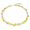 Swarovski Gema necklace, Mixed cuts, Yellow, Gold-tone plated