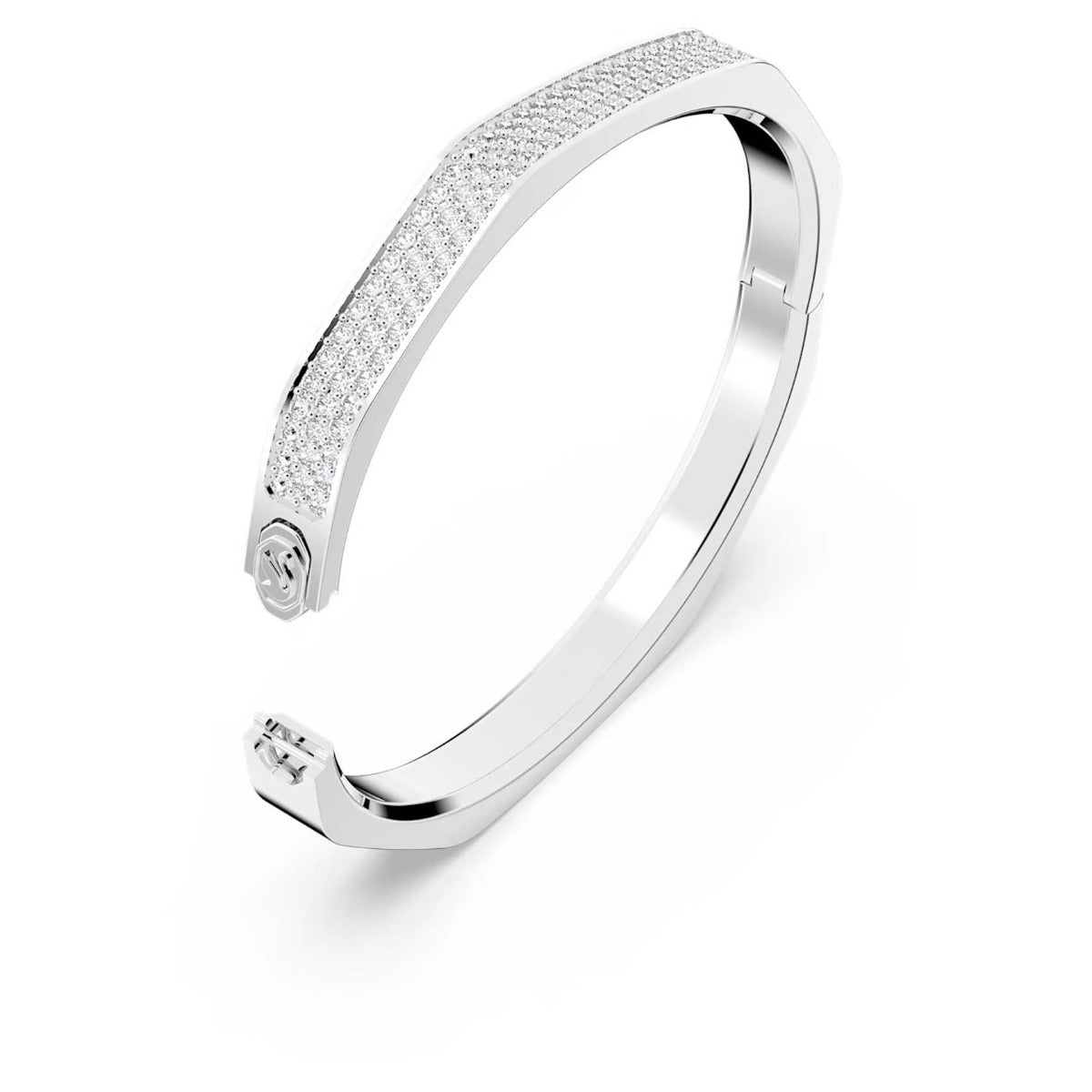 Swarovski Dextera Bangle, Large, Octagon Shape, White, Rhodium Plated ...
