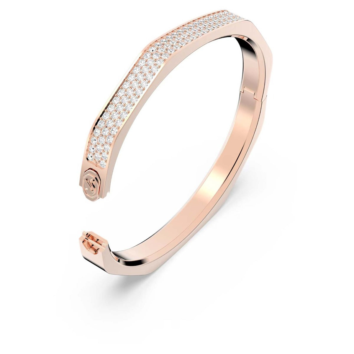 Swarovski Dextera Bangle, Large, Octagon Shape, White, Rose Gold
