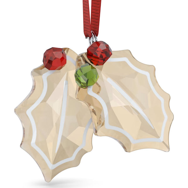 Swarovski Holiday Cheers Gingerbread Holly Leaves Ornament
