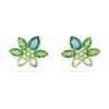 Swarovski Gema stud earrings, Mixed cuts, Flower, Green, Gold-tone plated