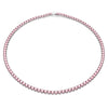Swarovski Matrix Tennis necklace, Round cut, Small, Pink, Rhodium plated