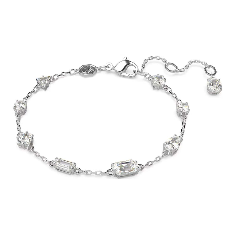 Swarovski Mesmera Bracelet, Mixed cuts, Scattered design, White, Rhodium plated
