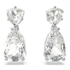 Swarovski Mesmera drop earrings, Mixed cuts, White, Rhodium plated