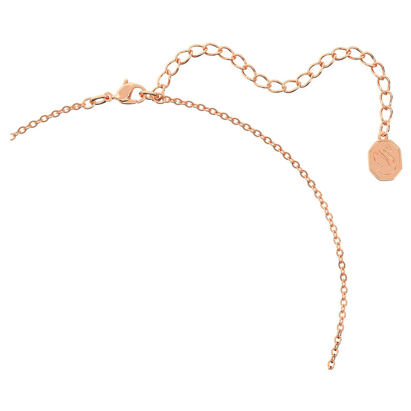 Swarovski Bella V Pendant, Round Cut, Pink, Rose Gold-tone Plated