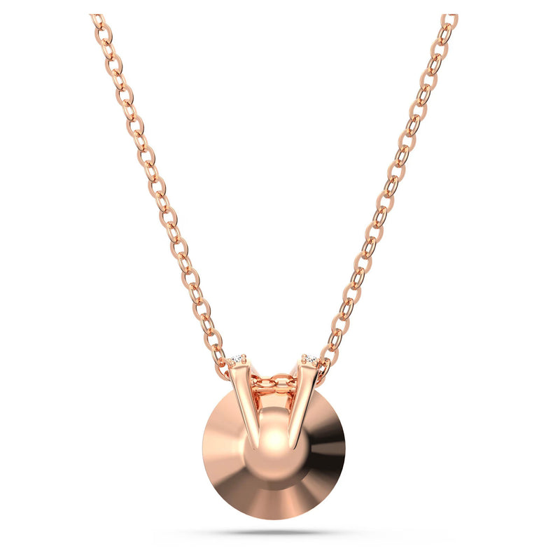 Swarovski Bella V Pendant, Round Cut, Pink, Rose Gold-tone Plated