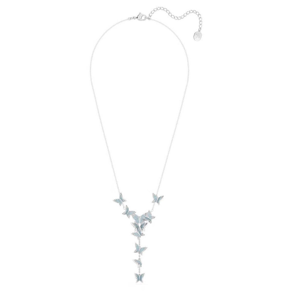 ★SWAROVSKI★ Lilia Blue Rhodium Necklace 5662181 Swarovski Lilia 5662181 Womens Blue Rhodium Plated Butterfly