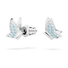 Swarovski Lilia stud earrings, Butterfly, Blue, Rhodium plated