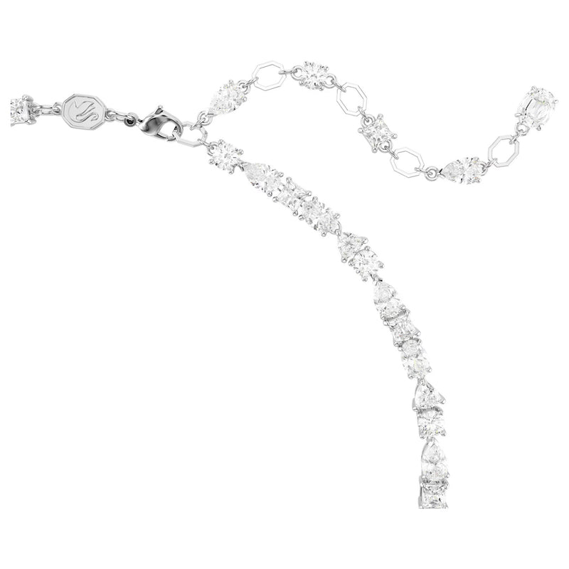 Swarovski Mesmera Necklace, Mixed cuts, White, Rhodium plated