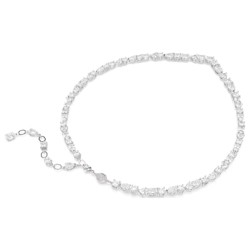 Swarovski Mesmera Necklace, Mixed cuts, White, Rhodium plated