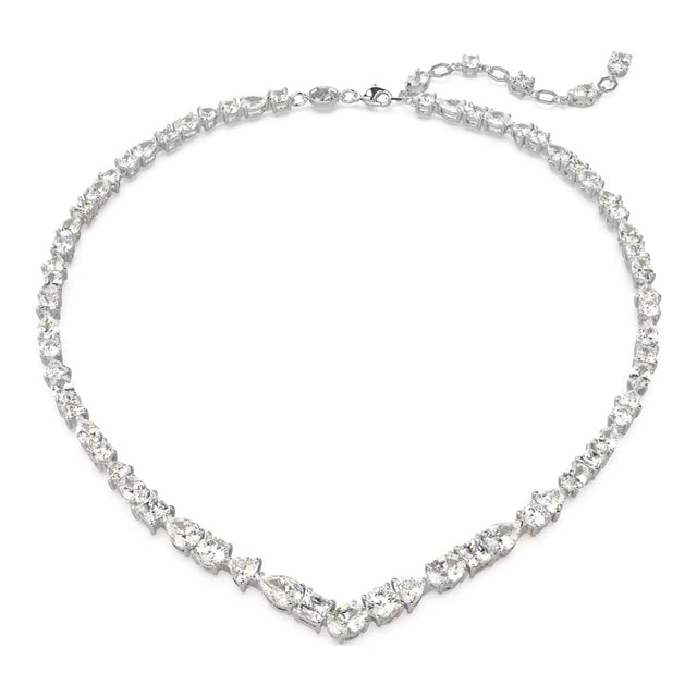 Swarovski Mesmera Necklace, Mixed cuts, White, Rhodium plated
