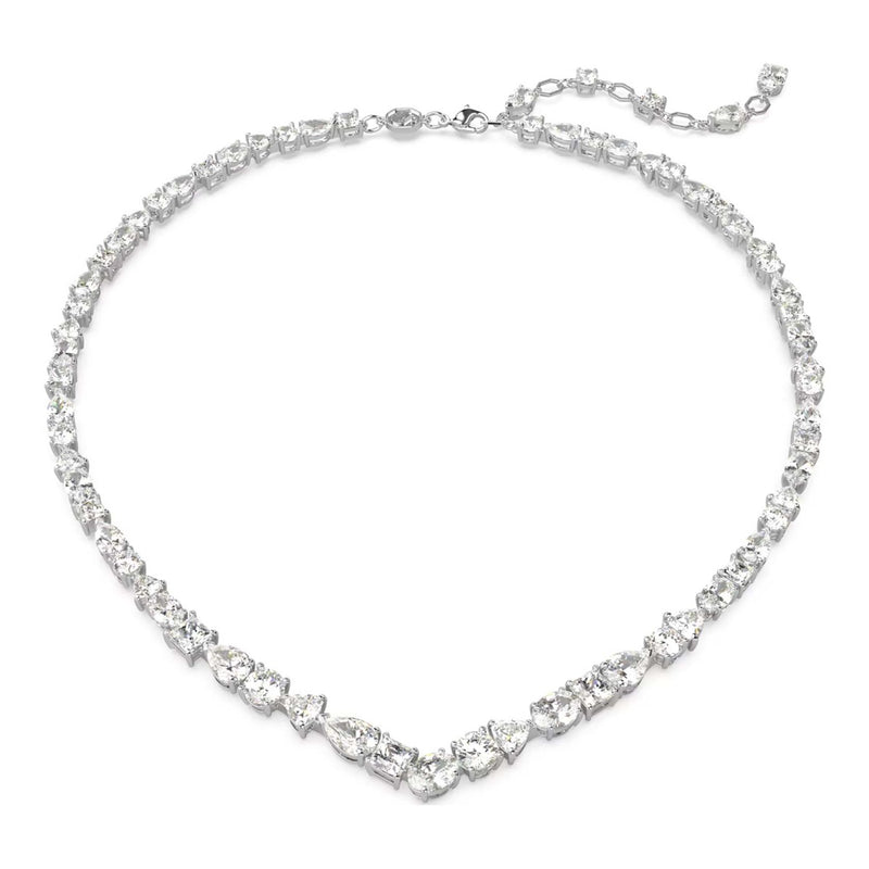 Swarovski Mesmera Necklace, Mixed cuts, White, Rhodium plated
