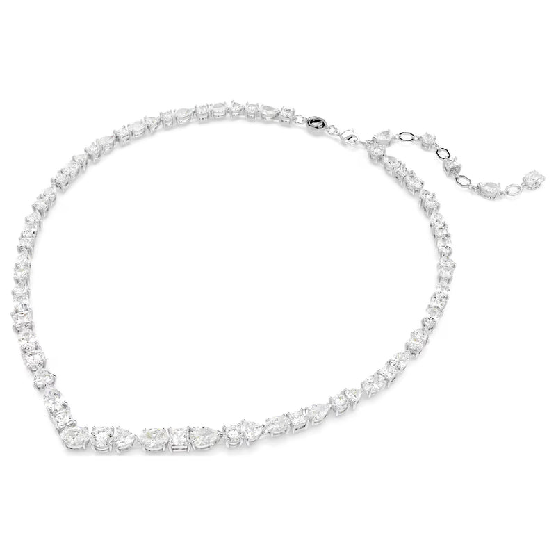 Swarovski Mesmera Necklace, Mixed cuts, White, Rhodium plated