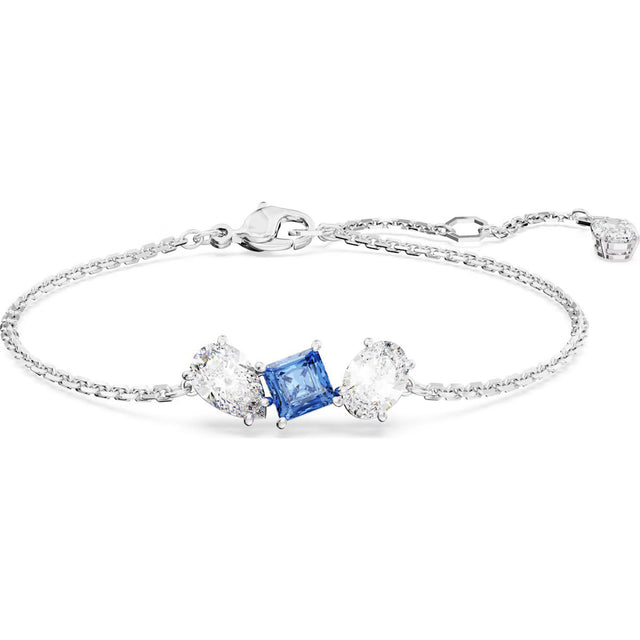 Swarovski Mesmera bracelet, Mixed cuts, Blue, Rhodium plated
