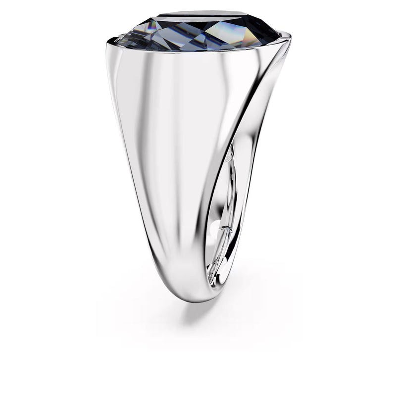Swarovski Lucent cocktail ring, Grey, Rhodium plated