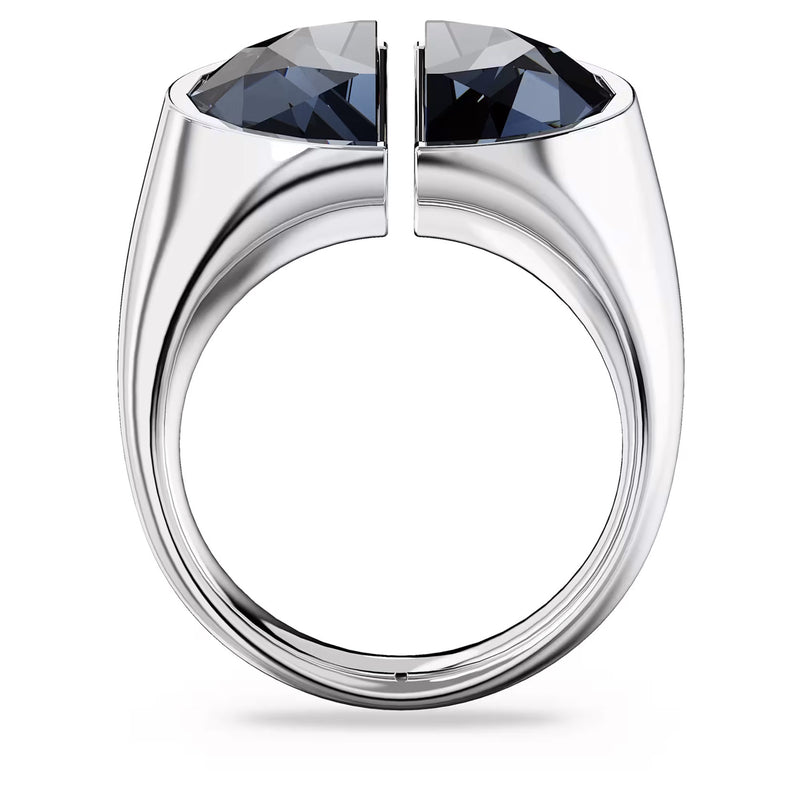 Swarovski Lucent cocktail ring, Grey, Rhodium plated
