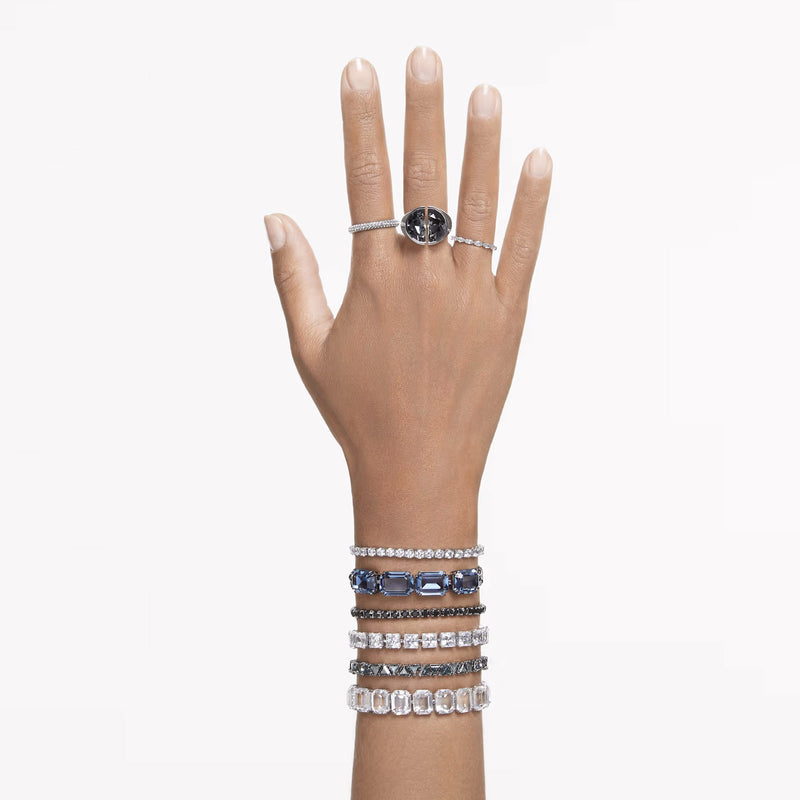 Swarovski Lucent cocktail ring, Grey, Rhodium plated