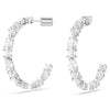 Swarovski Mesmera hoop earrings, Mixed cuts, White, Rhodium plated
