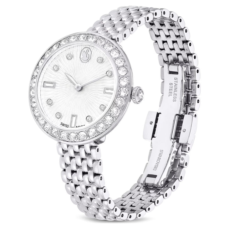 Swarovski Certa silver watch, Swiss Made, Metal bracelet, Silver tone, Stainless steel