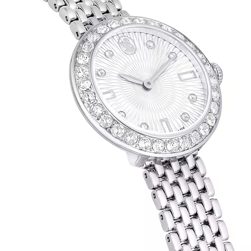 Swarovski Certa silver watch, Swiss Made, Metal bracelet, Silver tone, Stainless steel