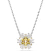 Swarovski Idyllia pendant, Flower, Yellow, Rhodium plated