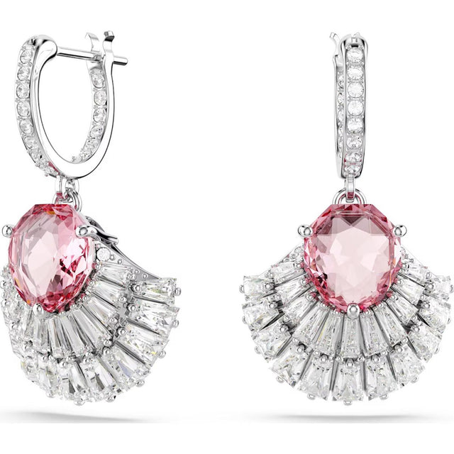 Swarovski Idyllia drop earrings, Shell, Pink, Rhodium plated