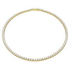 Swarovski Matrix Tennis necklace, Medium, Round cut, White, Gold-tone plated
