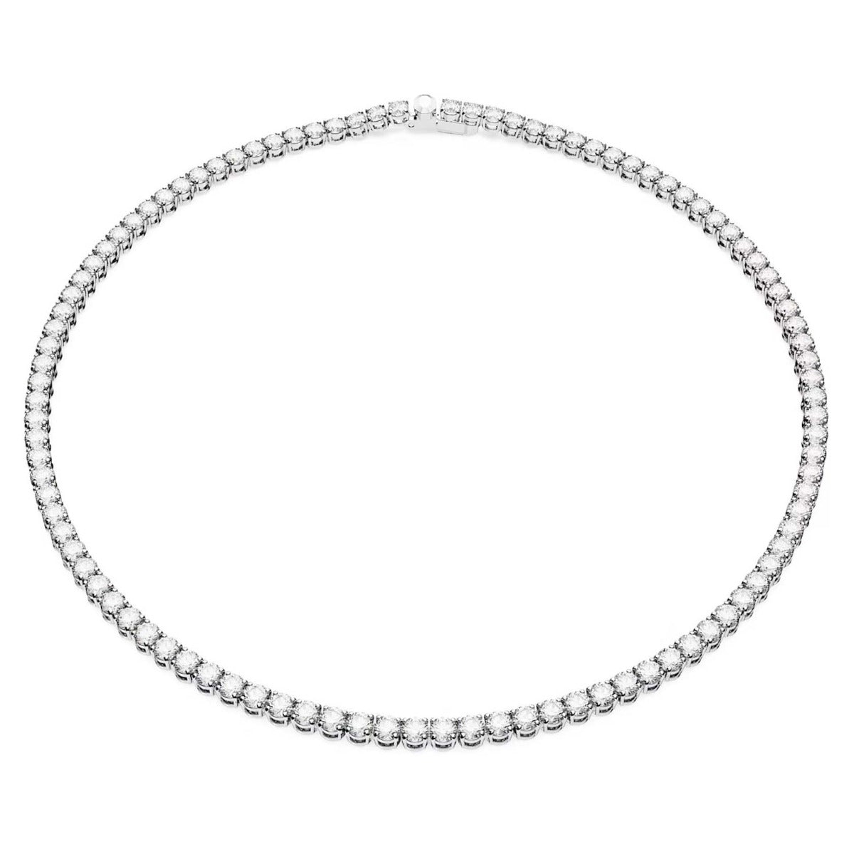 Swarovski Mesmera Necklace, Mixed cuts, White, Rhodium