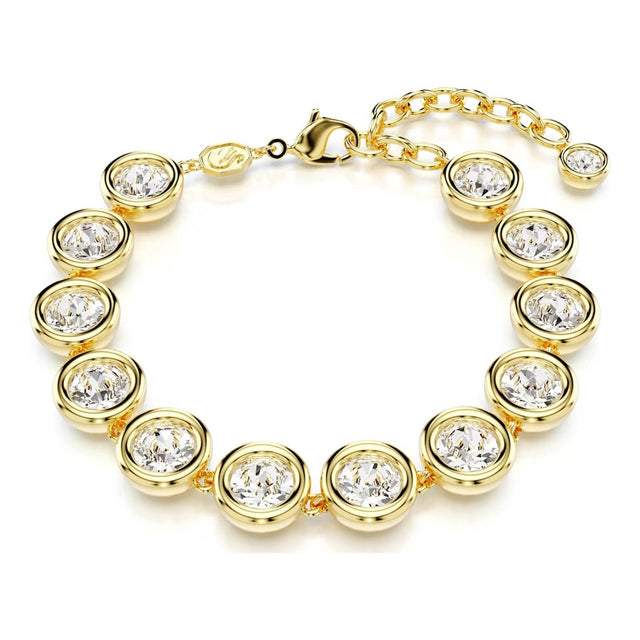 Swarovski Imber bracelet, Round cut, White, Gold-tone plated