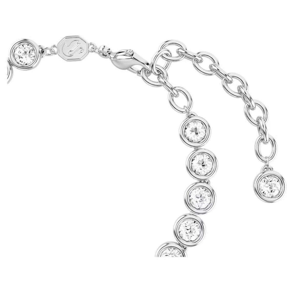 Swarovski Imber Tennis bracelet, Round cut, White, Rhodium