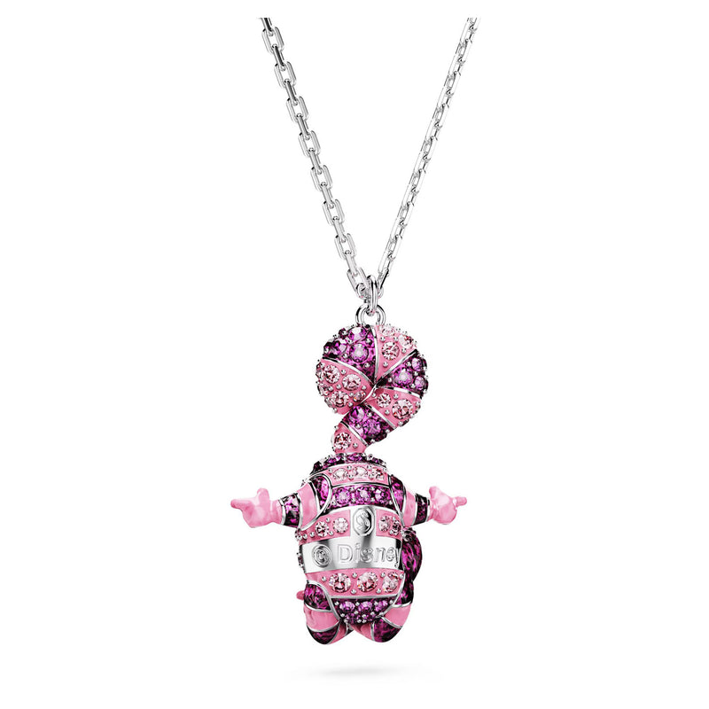 Swarovski Alice in Wonderland pendant, Cat, Pink, Rhodium plated