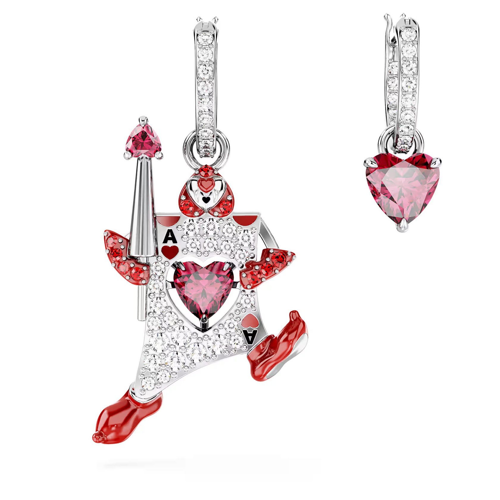 Red swarovski crystal drop earrings clearance