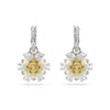 Swarovski Idyllia drop earrings, Flower, Yellow, Rhodium plated