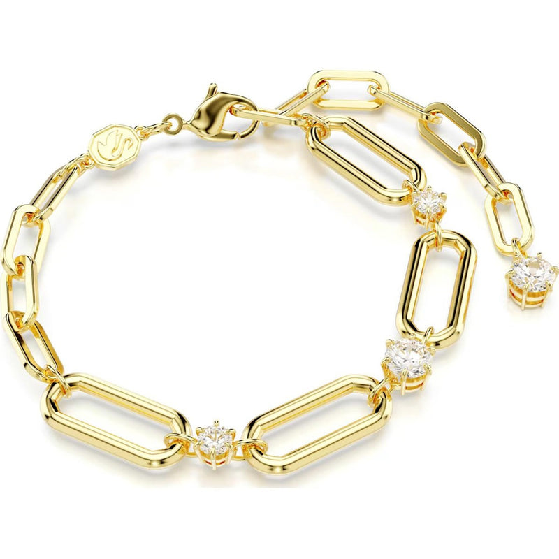 Swarovski Dextera bracelet, White, Gold-tone plated