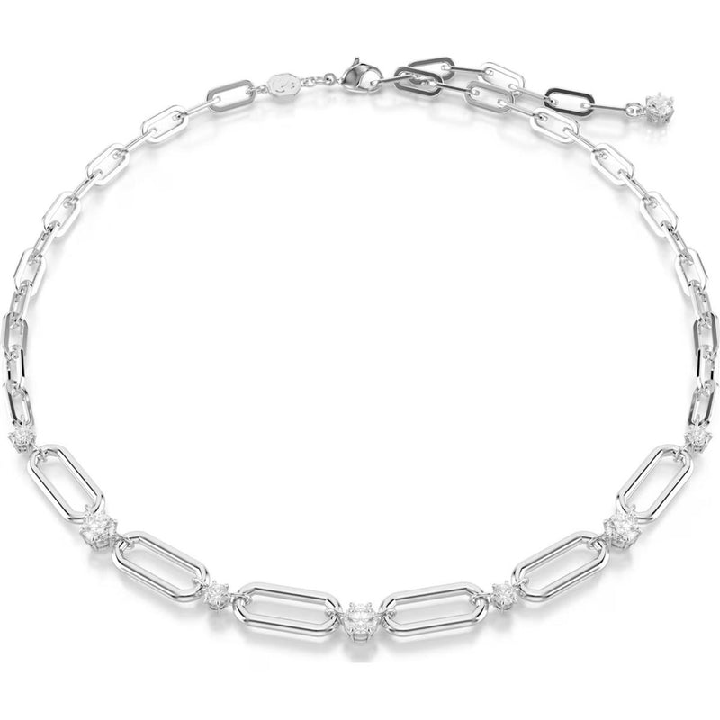 Swarovski Dextera necklace, White, Rhodium plated