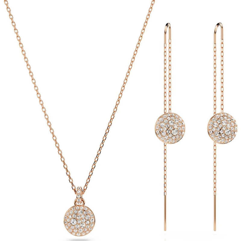 Swarovski Meteora set, White, Rose gold-tone plated
