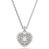Swarovski Hyperbola pendant, Heart, White, Rhodium plated