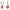 Swarovski Chroma drop earrings, Heart, Red, Gold-tone plated
