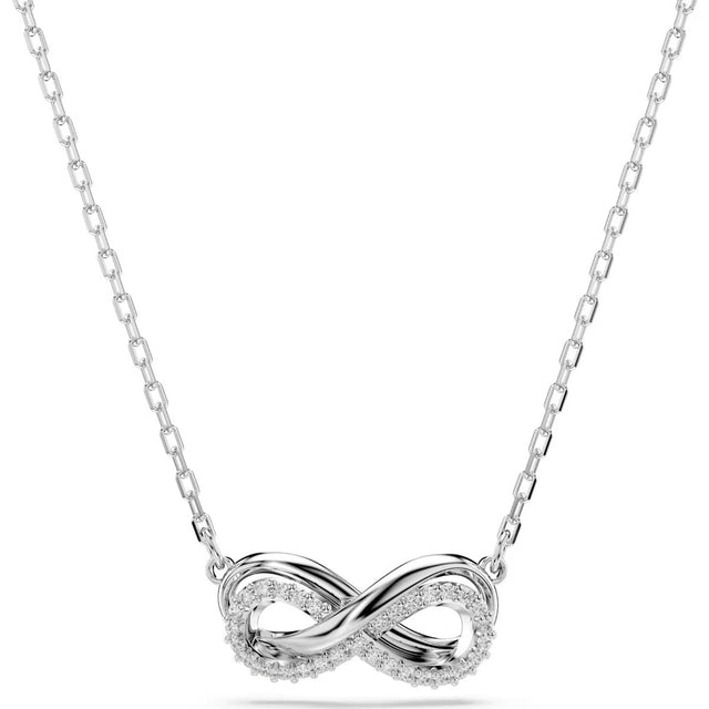 Swarovski Hyperbola pendant, Pave, Infinity, White, Rhodium plated