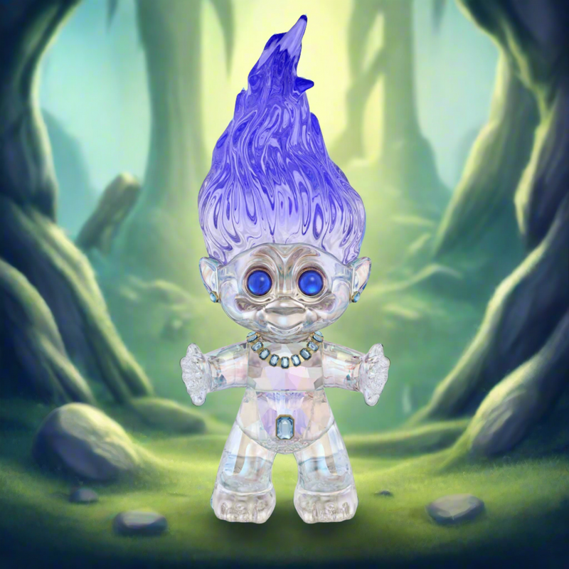 Swarovski Good Luck Trolls, Large Troll, Blue