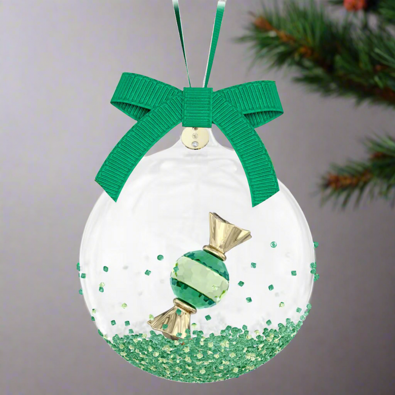 Swarovski Holiday Cheers Dulcis Ball Ornament, Green