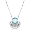 Swarovski Idyllia pendant, Shell, Blue, Rhodium plated