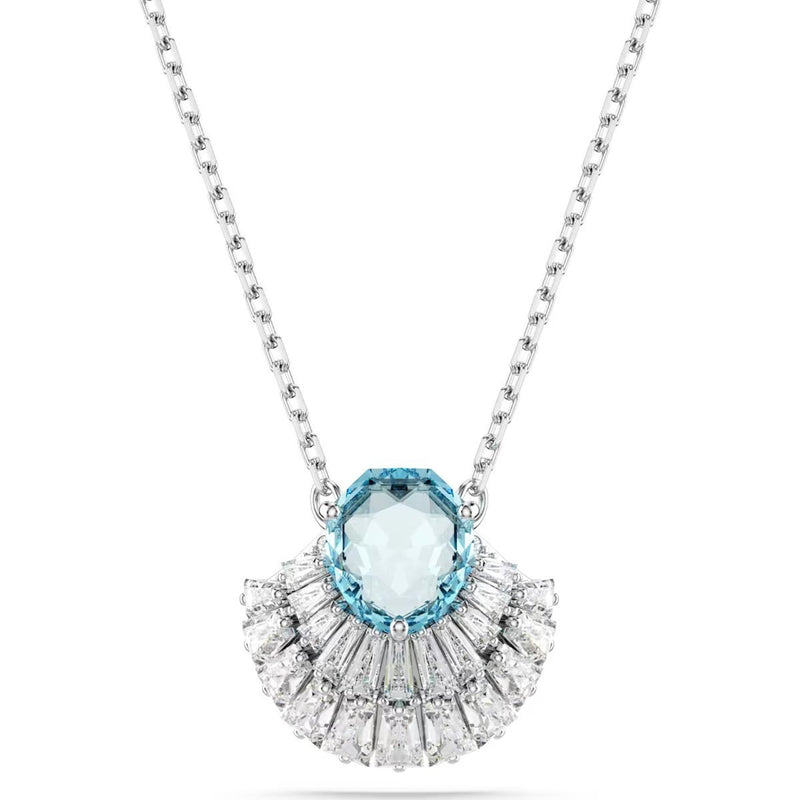 Swarovski Idyllia pendant, Shell, Blue, Rhodium plated
