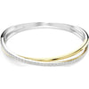 Swarovski Hyperbola bangle, Round cut, White, Mixed metal finish